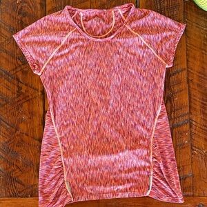Athleta Pink and Orange Short Sleeve Tee